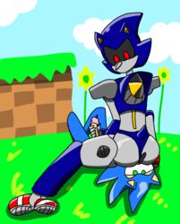 anthro anthro_on_anthro ass blue_fur erection facesitting furry gay gay_domination green_eyes green_hill_zone handjob hedgehog male male/male male_only metal_sonic red_eyes robot robot_anthro sega sonic_(series) sonic_the_hedgehog sonic_the_hedgehog_(series) tony_robotnik yaoi