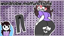 1girls ass big_ass big_butt clothed clothed_female clothing embarrassed exposed_anus exposed_ass exposed_pussy female female_focus female_only from_behind fully_clothed human jaiden jaiden_animations jaidenanimations long_hair no_panties pale_skin ripped_clothing shocked solo solo_female somebodyendme18 thumbnail torn_clothes torn_pants wardrobe_malfunction youtube