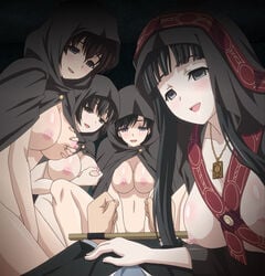 1boy black_hair black_robe blush bound_wrists boy_rape breast_grab breasts byakuya_rinne cave cleavage clenched_hands clockup cult cultist cultists dominant_female euphoria euphoria_(clockup) exposed_breasts female_on_top female_rapist femdom fingering forced forced_orgasm girl_on_top grey_eyes harem hime_cut hooded_cloak imminent_rape imminent_reverse_rape large_breasts long_hair male_pov male_rape_victim multiple_girls necklace nipples nude on_top pale-skinned_female pale_skin perky_breasts pinching_nipples pov rape restrained reverse_rape riding_penis ritual_sex sex smile stealing_seed takatou_keisuke teen teen_boy teen_girl teenage teenage_boy teenage_girl teenager topless young