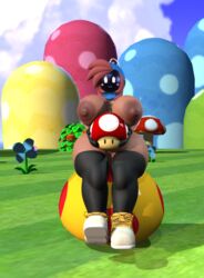 3d ass black_leggings black_skin bob-omb bomb bombi breast_expansion breasts brown_skin dark-skinned_female dark_skin expansion fuse gloves guacamolemuffler huge_ass huge_breasts huge_butt hyper_growth key mario_(series) mega_mushroom mob_face mushrooms nintendo red_hair round_head sequence shy-bomb shy_gal simple_eyes simple_face super_mario_bros. super_mushroom windup windup_key