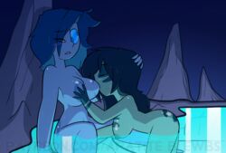 2019 2girls alien_human alien_look_like_human apatite blue_moon_quartz blush breast_sucking extraterrestrial_human fingering fingering_partner gem_(species) green_hair green_skin hand_on_another's_head milf multiple_girls nude nude_female pool shiny_skin steven_universe sushiki sweat water young_woman young_woman_and_milf yuri