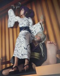 3d anna_(fire_emblem) anna_(fire_emblem_awakening)_(kimono) dawadd feet fire_emblem fire_emblem_awakening foot_fetish japanese_clothes nintendo robin_(fire_emblem) robin_(fire_emblem)_(female) tagme