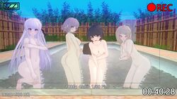 3d 4girls akamatsu_kaede ass blush breasts covering danganronpa danganronpa:_trigger_happy_havoc danganronpa_1 danganronpa_2:_goodbye_despair danganronpa_ultra_despair_girls danganronpa_v3 embarrassed embarrassed_nude_female enf female female_only hot_spring kirigiri_kyouko multiple_girls naegi_komaru naked nanami_chiaki nipples nude onsen straight_hair ultimateenf