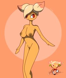 anthro completely_nude cookie_run female orange_body peach_cookie red_eyes tagme