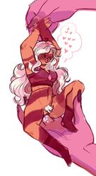 cartoon_network diamond_authority female female_only fingering gem_(species) giantess hairy_armpits jasper_(steven_universe) muscular_female pink_diamond_(steven_universe) size_difference spread_legs steven_universe sweat vaginal_penetration yuri