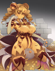 1girls clothed clothing coin creeping_coin_(monster_girl_encyclopedia) duo facesitting featureless_breasts female foreplay gloves gold gold_(metal) gold_eyes gold_hair head_between_thighs humanoid long_gloves mimic money monster_girl monster_girl_encyclopedia mostly_nude outercourse solo_focus wholesome yonaga