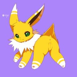 1:1 absurd_res anus eeveelution female feral fur genitals hi_res jolteon kryztar nintendo pokémon_(species) pokemon pokemon_(species) presenting pussy ringed_eyes solo video_games vovo yellow_body yellow_fur