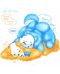 animated big_belly blue_body blue_penis cumflation dog_ears dog_tail ectobody ectopenis ectopussy gif incest inflation orange_body orange_pussy papyrus_au sans sans_au skeleton slideshow underswap underswap_papyrus underswap_sans undertale undertale_au undertale_fanfiction white_background wolf