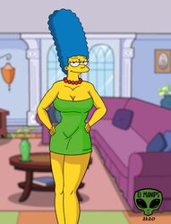 big_breasts dress fjm marge_simpson miniskirt presenting solo standing the_simpsons waiting