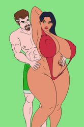 1boy 1girls abs beard ben_10 ben_10000 ben_tennyson big_ass big_breasts bikini black_hair breasts breasts_bigger_than_head brown_eyes canon_couple dark-skinned_female dark_skin female green_background green_eyes groping_breasts groping_from_behind huge_breasts human human_only kai_green light-skinned_male light_skin lipstick looking_at_partner mae male mature mature_female mature_male milf muscular_male native_american native_american_female nipples_visible_through_clothing saturnxart seductive simple_background sling_bikini smile straight swim_trunks swimsuit thick_thighs voluptuous voluptuous_female