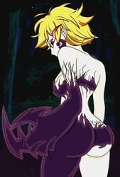 1girls ass big_ass demon_girl derieri female_only nanatsu_no_taizai orange_hair seven_deadly_sins short_hair solo_female