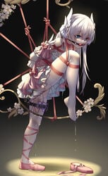 benghuai_xueyuan bondage dildo dress garter ginklaga honkai_impact pantsu panty_pull pantyhose pussy_juice shibari skirt_lift theresa_apocalypse torn_clothes vibrator