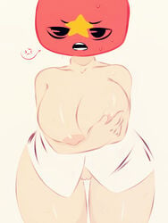 1girls angry angry_expression countryhumans countryhumans_girl covering_breasts cowboy_shot curvy_female facing_viewer flawsy looking_at_viewer naked_towel pussy robe solo spoken_anger_vein standing tagme uncensored vietnam vietnam_(countryhumans) vietnamese_flag wet wide_hips