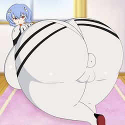 1girls anus ass ass_focus ass_juice asshole big_ass big_butt blue_hair cameltoe clothing clothing_skin dat_ass donut_anus female female_only giant_ass gigantic_breasts huge_ass hyper hyper_ass kabokondo90 looking_at_viewer neon_genesis_evangelion pervert plugsuit plump plump_ass pussy pussy_juice red_eyes rei_ayanami thick_ass thick_legs thick_thighs thighs tight_clothing tight_pussy vagina white_suit wide_hips