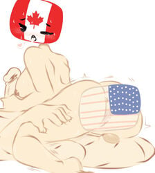 breasts canada_(countryhumans) canadian_flag countryhumans countryhumans_girl female flawsy partners partners_fucking tagme united_states_of_america_(countryhumans)