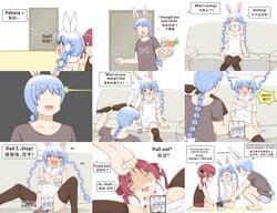 >_< 1boy 2020 2girls :3 absurd_res ahe_gao angry animal_ear_fluff animal_ears ankle_grab axe back bare_arms bare_legs bare_shoulders barefoot basket beard blue_hair blush bow braid breasts breasts_out bunny_boy bunny_ears bunny_girl bunny_tail carrot censored chinese_text cleavage closed_eyes clothed clothes_writing clothing comedy comic couch covering daughter dialogue don-chan_(usada_pekora) door drooling duo english_text erect_nipples erect_nipples_under_clothes eyebrows_visible_through_hair eyes_visible_through_hair faceless_male facial_hair father father_and_daughter feet female fisting flying_sweatdrops food funny gradient_hair greenteaneko hair_grab hair_ribbon hand_on_shoulder hi_res hiding highres holding_axe holding_basket holding_weapon hololive hololive_fantasy hololive_japan horny houshou_marine humor impossible_fit incest indoors kneeling large_filesize laugh leg_grab leg_lift long_ponytail long_twintails looking_at_another male moaning multiple_girls muscles nervous nipple_bulge no_bra no_panties on_couch open_mouth panties panties_removed ponytail pulling_hair pulling_out pussy_ejaculation pussy_juice pussy_juice_drip pussy_juice_stain pussy_juice_trail questionable_consent rebirth red_eyes red_hair ribbon seiza shirt shocked shorts siblings sideboob single_braid sitting small_breasts smile speech_bubble spread_legs squirting standing startled striped_panties surprised sweat sweater sweater_dress sweater_pull sweating tail teeth text thick_eyebrows thighs tied_hair toes tongue trembling tubetop turn_pale twin_braids twintails two_tone_hair underwear untied untied_panties usada_pekora virtual_youtuber weapon what white_hair white_sweater x-ray x_x yuri zettai_ryouiki