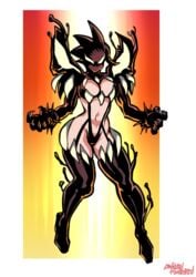 andrea_benton bodysuit cosplay crossover female female_only kill_la_kill liefeldianabomination mania marvel marvel_comics matoi_ryuuko senketsu_(cosplay) she-venom symbiote tight_clothing tight_fit venom venom_(marvel)