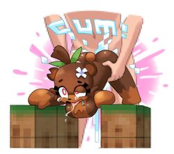 1boy 1girls ahe_gao ass bear bear_ears bia_prowell_(slipperyt) big_breasts breasts brown_fur character commission cum cum_inside drooling eyelashes female flower flower_in_hair from_behind higher_resolution_available holding horny_female humanoid lifting living_plushie minecraft minus8 one_eye_half-closed open_mouth outside pixelated plushie plushophilia size_difference smaller_female tagme tail tears teddy_bear text zipper