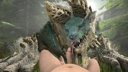 16:9 2020 3d 4k absurd_res ambiguous_gender capcom dominant_feral dragon duo erection fanged_wyvern fellatio fellatio_from_feral feral first_person_view forest genitals hi_res human human_on_feral interspecies ivorylagiacrus licking looking_at_viewer male male_on_feral malesub mammal monster_hunter nude open_mouth oral penile penis penis_lick scalie sex source_filmmaker tongue tongue_out tree trusting video_games widescreen zinogre zoophilia