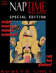 00s 2009 2boys anal artist_request ball_gag bdsm gag gag_ball gay magazine_cover male male_only mayor_manx penis swat_kats tagme