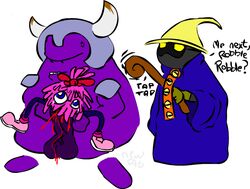 1boy 2girls black_mage final_fantasy fry_girl grimace hamburglar mascot mcdonald's