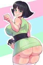 1futa artist_logo artist_name artist_on_twitter ass ass_focus big_ass big_breasts big_butt big_eyes black_hair blush bob_cut breasts brown_hair buttercup_(powerpuff_girls) cartoon_network colorful_background curvy curvy_body curvy_female curvy_figure curvy_hips dat_ass eyebrows_visible_through_hair eyelashes female female_focus female_only fist_bump futa_only futanari green_dress green_eyes high_resolution highres holding_object human human_only long_eyelashes looking_at_viewer looking_back mature mature_female mature_woman miniskirt model nipple_bulge pinkkoffin posing powerpuff_girls shiny_ass shiny_hair shiny_skin short_dress short_hair short_skirt shortstack sideboob simple_background smiling stacked_lady standing superheroine thick_thighs thighhighs thighs thunder_thighs tight_clothing tight_fit tomboy twitter_username upskirt voluptuous white_sclera white_thighhighs