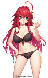 1girls big_breasts black_lingerie black_panties black_underwear blue_eyes breasts clothing curvy female female_only high_school_dxd jurrig large_breasts light-skinned_female light_skin lingerie long_hair looking_at_viewer red_hair rias_gremory solo tagme thick thick_hips thick_thighs thighs underwear