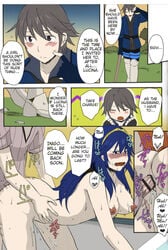 1boy 1girls all_fours areola areolae ayano_rumi big_sister black_hair blue_eyes blue_hair brother brother_and_sister censor_bar censored censored_penis cheating cheating_wife color colorized dialogue doggy_style english english_text female fire_emblem fire_emblem_awakening from_behind from_behind_position full_color hairband hands_on_hips headband headwear human incest inigo_(fire_emblem) little_brother little_cosmos long_hair lucina_(fire_emblem) male morgan_(fire_emblem) morgan_(fire_emblem)_(male) naked netorare nintendo nipples ntr nude nude_female older_female older_sister penis_in_vagina sex sister sole_female straight sweat sweating text translated vagina yellow_hairband yellow_headband yellow_headwear younger_brother younger_male