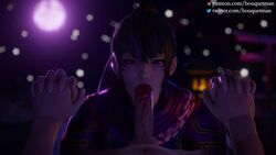 1boy 1girls 3d animated big_penis blowjob bouquetman eye_contact faceless_male fellatio female holding_hands interracial kunimitsu_ii large_penis light_penis light_skin long_penis male mp4 night oral pale-skinned_male pale_skin pov pov_sex sound tekken tekken_7 video