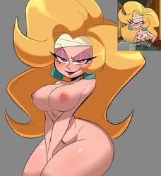 1girls big_breasts blonde_hair earrings female helluva_boss littlewitchnsfw looking_at_viewer martha_(helluva_boss) milf nude seductive_look tagme thick_thighs vivienne_medrano