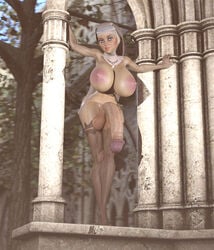 1futa 3d big_balls big_breasts big_penis clarah dickgirl female futa_only futanari half-erect huge_breasts huge_cock large_areolae large_penis nun penis rendermania solo solo_futa veil