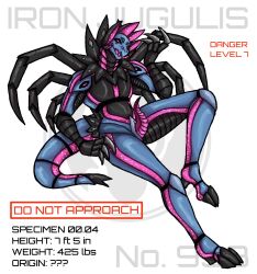 anthro blue_body claws erection future_pokemon generation_9_pokemon genitals iron_jugulis machine male metallic_body neck_tuft nude paradox_pokemon pecs penis pink_tongue pokémon_(species) pokemon pokemon_(species) robot slit solo syndhart tail text toe_claws tongue tuft