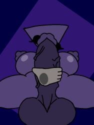 1futa anon beat_banger futa futanari gooseworx gooseworx_(character) hand_on_penis horror penis purple_body shape_head titjob triangle_head
