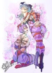 bdsm bondage darkstalkers gag lilith_aensland morrigan_aensland shibari