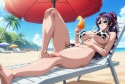 1girls accurate_art_style ai_generated aibb-painter animal_print animal_print_bikini beach beach_chair bent_knees beverage bible_black bible_black_gaiden big_ass big_breasts bikini bikini_bottom bikini_top breasts busty chair drill_sidelocks drink facing_viewer feet female female_focus female_only female_pubic_hair flirting flirting_with_viewer front_view full_body glass hair_ornament hair_ribbon high_resolution highleg highleg_bikini holding_object kozono_nami leaning_back long_toes looking_at_viewer lying_on_back midriff navel orange_juice orange_slice outdoors palm_tree people_in_background pinup ponytail pubic_hair pubic_hair_peek purple_hair reclining relaxing revealing_swimsuit ribbon rich_female sand seaside seducing seduction seductive seductive_body seductive_eyes seductive_gaze seductive_look seductive_mouth seductive_pose seductive_smile sexy sexy_body sexy_pose shiny_skin skimpy skimpy_bikini smile solo swimsuit teen teenage_girl teenager tied_hair toes very_long_hair viewed_from_above voluptuous wealthy wealthy_female wide_hips yellow_eyes