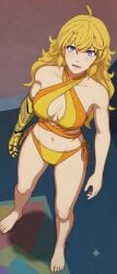 1girls ai_generated bikini female female_only rwby solo swimsuit yang_xiao_long