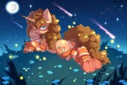 alternate_character alternate_version anus blushing butt chest_fluff clothes cloud commission day dock ear_fluff ears_up explicit female friendship_is_magic full_body genitals lgbt looking_at_you looking_back looking_back_at_you lying_down mare mlp mlp_g4 my_little_pony nudity oc oc_only outdoors plot pony pride pride_month prone rock smiling smiling_at_you socks solo solo_female stone striped_socks vagina yuris_(artist)
