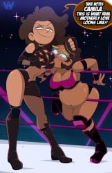 2girls amphibia amphibia_(series) assertive assertive_female big_belly big_breasts breastfeeding brown_hair camila_noceda child_bearing_hips chubby chubby_female clothed clothes clothing crossover dark-skinned_female dark_skin defenseless dominant dominant_female drakehernandez female female_focus femdom femsub forced_breast_sucking forced_breastfeeding hourglass_figure hourglass_figured_female latina lezdom lucha_libre luchador luchadora milf mommy_dom mommy_kink oum_boonchuy short_hair slim_female smug smug_face smug_smile submissive submissive_female sweat sweatdrop sweating sweating_profusely the_owl_house top_heavy top_heavy_breasts yellow_eyes yellow_glasses yuri
