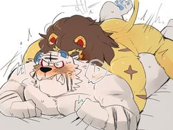 anal anal_sex animal_crossing bara bara_ass barazoku big_ass big_ass_(male) big_butt blush bubble_ass bubble_butt dumptruck_ass dumptruck_butt duo elvis_(animal_crossing) fat_ass fat_butt felid fur gay grabbing_sheets huge_ass huge_butt hyaku_(artist) large_ass large_butt lion male male/male mammal massive_ass massive_butt nintendo pantherine penetration plump_ass plump_butt rolf_(animal_crossing) round_ass round_butt thick_ass thick_butt thrusting tiger video_games white_body white_fur yellow_body yellow_fur