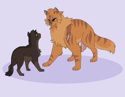 barkfur big_dom_small_sub big_penis blush domestic_cat duo felid feline felis feral genitals leo286 lionstrike male male/male mammal oc penile_spines penis scar size_difference