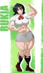 abs biceps black_hair bleach breasts female hair kuchiki_rukia muscles muscular muscular_arms muscular_female muscular_legs muscular_thighs rukia_kuchiki
