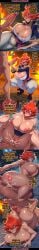 ai_generated ass black_clover blue_eyes boots comic creampie cum cum_inside cum_on_ass doggy_style english_text fire from_behind grabbing_penis handjob huge_breasts jacket large_areolae male_penetrating masterpiece mereoleona_vermillion multiple_panels naked nipples open_clothes orange_hair penis pussy rampa69 sex sharp_teeth speech_bubble stone_floor sweat vaginal vaginal_penetration white_pants
