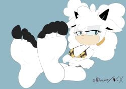 2d bikini dweezyvox feet female female_only foot_fetish furry lanolin_the_sheep sega sheep soles solo sonic_(series) sonic_the_hedgehog_(idw) sonic_the_hedgehog_(series) white_hair