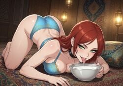 ai_generated ai_jago_dibuja arabian licking slave solenne_(living_with_hipstergirl_and_gamergirl)