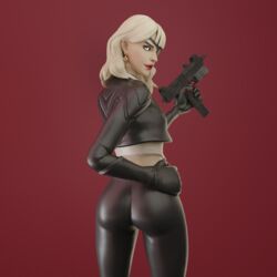 1girls 3d 3d_(artwork) ass big_ass blonde_hair blue_eyes emberstock epic_games eyepatch female female_only fortnite fortnite:_battle_royale fully_clothed shiny_clothes siren_(fortnite) solo tagme tight_clothing weapon wide_hips