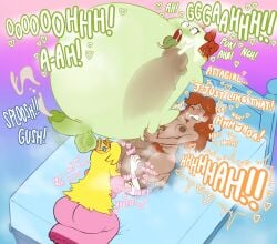 3futas ahe_gao ass_sniffing balls bed blonde_hair blush boo_(mario) brown_hair cum cum_in_pussy cum_inside cum_while_penetrated cumflated_belly cumflation dialogue eating_ass fucked_silly futa_on_futa futanari gritted_teeth huge_balls huge_cock impossible_fit lady_bow mario_(series) nintendo oogabutt paper_mario paper_peach princess_daisy princess_peach rimming rimming_futa rolling_eyes sniffing_ass stomach_bulge super_mario_bros. text