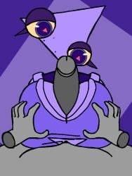 1girls anon beat_banger gooseworx gooseworx_(character) hand_on_tits purple_body shape_head titjob tits triangle_head