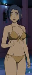 1girls ai_generated bikini female female_only may_marigold rwby solo swimsuit transgender yellow_bikini