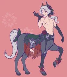 1boy bicorn bicorn_(monster_girl_encyclopedia) big_penis black_clothes black_clothing centaur centaur_male gay genderswap_(ftm) gloves horse_penis horse_tail horsecock humanoid humanoid_penis long_gloves male male_only monster monster_boy monster_girl_(genre) monster_girl_encyclopedia rule_63 slim smirk smirking smirking_at_viewer twink yaoi