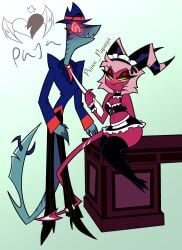 crimson_(helluva_boss) femboy helluva_boss maid prince_papaya sexy tagme